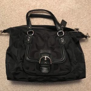 COACH black handbag with straps
